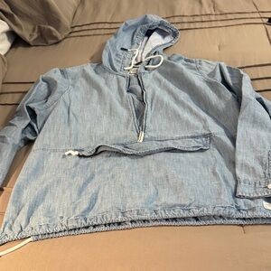 L.L. Bean Blue Striped Hooded Jacket